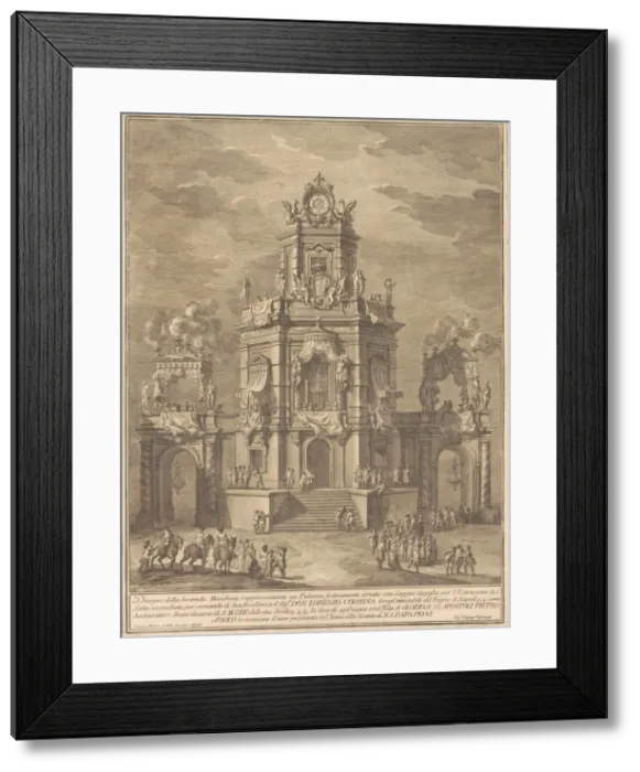 Framed Print : The Seconda Macchina for the Chinea of 1776: A Palace with a Loggia for the Lottery Draw Framed Print : The Seconda Macchina for the Chinea of 1776: A Palace with a Loggia for the Lottery Draw