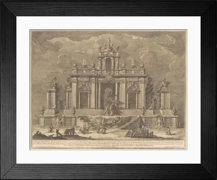 Framed Print : The Prima Macchina for the Chinea of 1774: Hercules and the Dragon in the Garden... 1774 Framed Print : The Prima Macchina for the Chinea of 1774: Hercules and the Dragon in the Garden... 1774