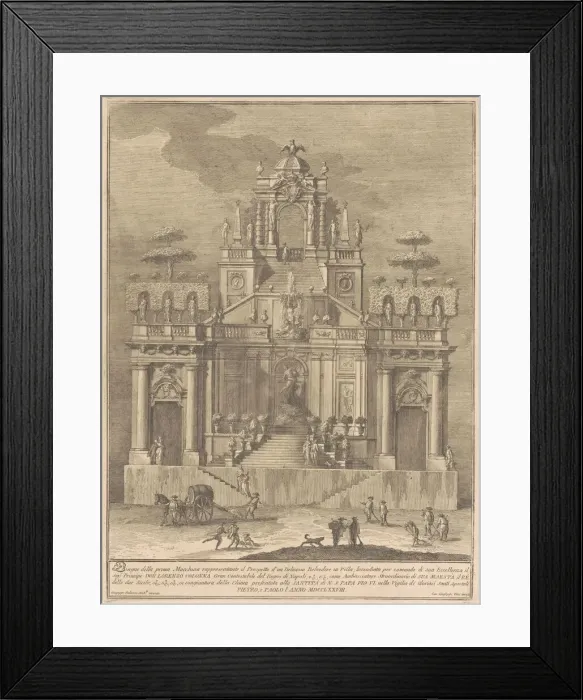 Framed Print : The Prima Macchina for the Chinea of 1778: A Countryside Belevedere with Hercules Framed Print : The Prima Macchina for the Chinea of 1778: A Countryside Belevedere with Hercules