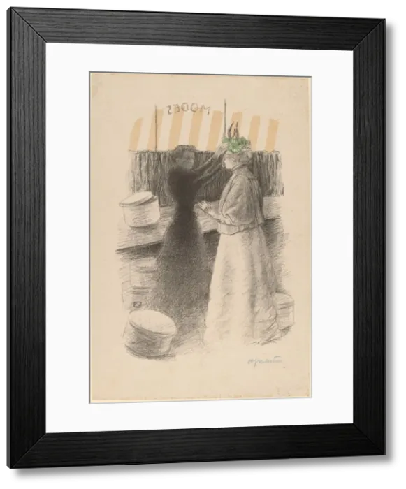 Framed Print : The Green Hat (Le chapeau vert), 1896. Creator: Felix Vallotton Framed Print : The Green Hat (Le chapeau vert), 1896. Creator: Felix Vallotton