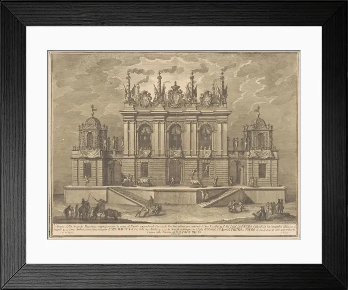 Framed Print : The Seconda Macchina for the Chinea of 1775: A Bull-fight, 1775. Creator: Giuseppe Vasi Framed Print : The Seconda Macchina for the Chinea of 1775: A Bull-fight, 1775. Creator: Giuseppe Vasi