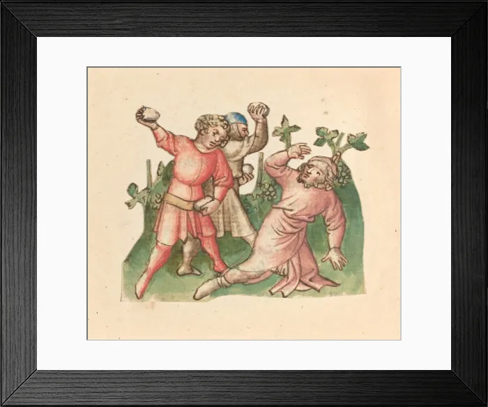 Framed Print : A Stoning, c. 1420 / 1430. Creator: Unknown Framed Print : A Stoning, c. 1420 / 1430. Creator: Unknown