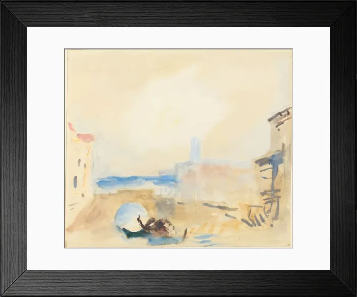 Framed Print : A Gondola Passing Under a Bridge in Venice. Creator: Hercules Brabazon Brabazon Framed Print : A Gondola Passing Under a Bridge in Venice. Creator: Hercules Brabazon Brabazon