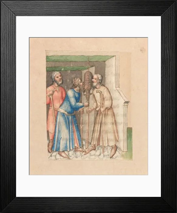 Framed Print : Eating Sacrificial Lamb, c. 1420 / 1430. Creator: Unknown Framed Print : Eating Sacrificial Lamb, c. 1420 / 1430. Creator: Unknown