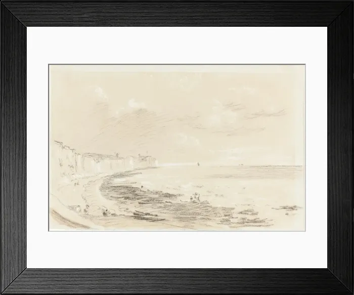 Framed Print : Sea Coast Scene, 19th century. Creator: Unknown Framed Print : Sea Coast Scene, 19th century. Creator: Unknown