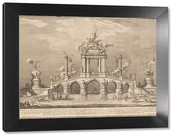 The Prima Macchina for the Chinea of 1755: A Triumphal Bridge with Antiquities... 1755