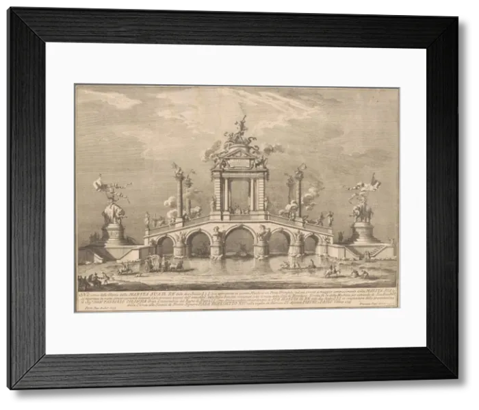 Framed Print : The Prima Macchina for the Chinea of 1755: A Triumphal Bridge with Antiquities... 1755 Framed Print : The Prima Macchina for the Chinea of 1755: A Triumphal Bridge with Antiquities... 1755