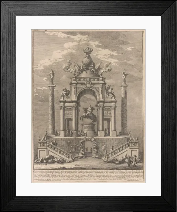 Framed Print : The Prima Macchina for the Chinea of 1751: Triumphal Arch for Roger I of Sicily, 1751 Framed Print : The Prima Macchina for the Chinea of 1751: Triumphal Arch for Roger I of Sicily, 1751