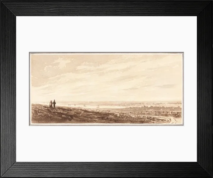 Framed Print : Figures Overlooking a Bay near the Mouth of the Paye, Lincolnshire, 1849 Framed Print : Figures Overlooking a Bay near the Mouth of the Paye, Lincolnshire, 1849