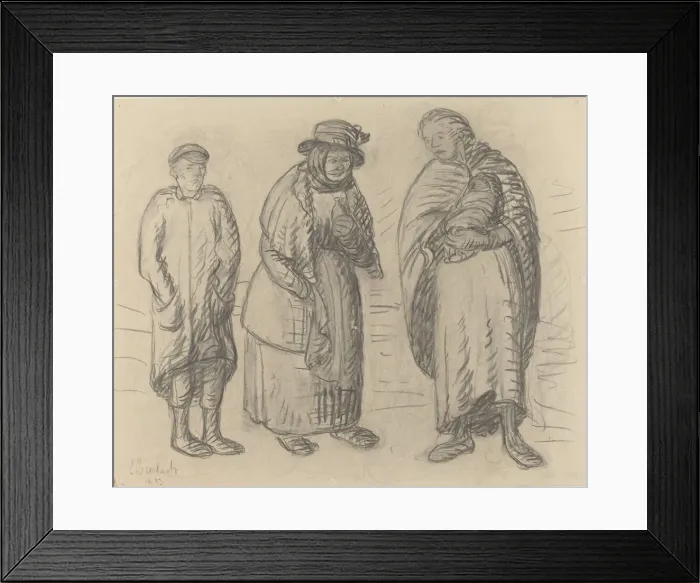 Framed Print : Three Figures, 1913. Creator: Ernst Barlach Framed Print : Three Figures, 1913. Creator: Ernst Barlach