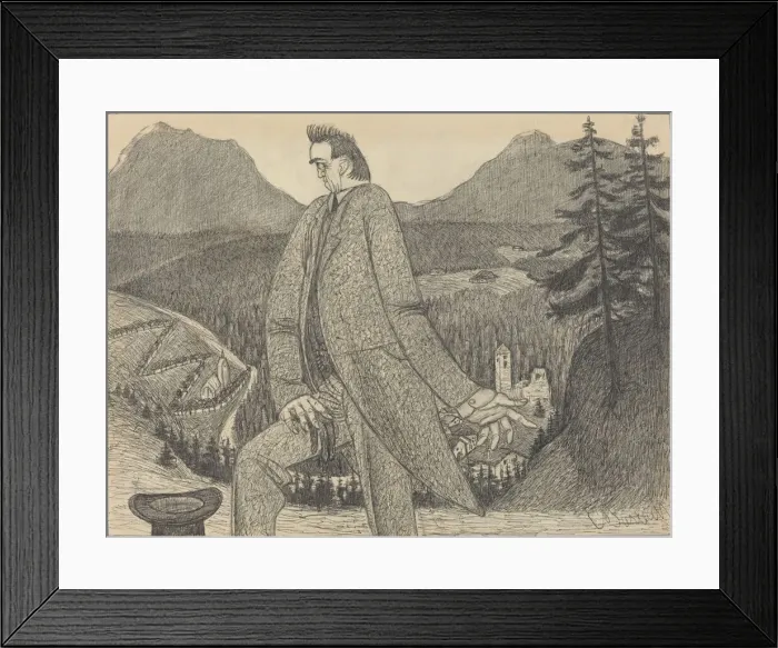 Framed Print : Man of Heights, 1906. Creator: Ernst Barlach