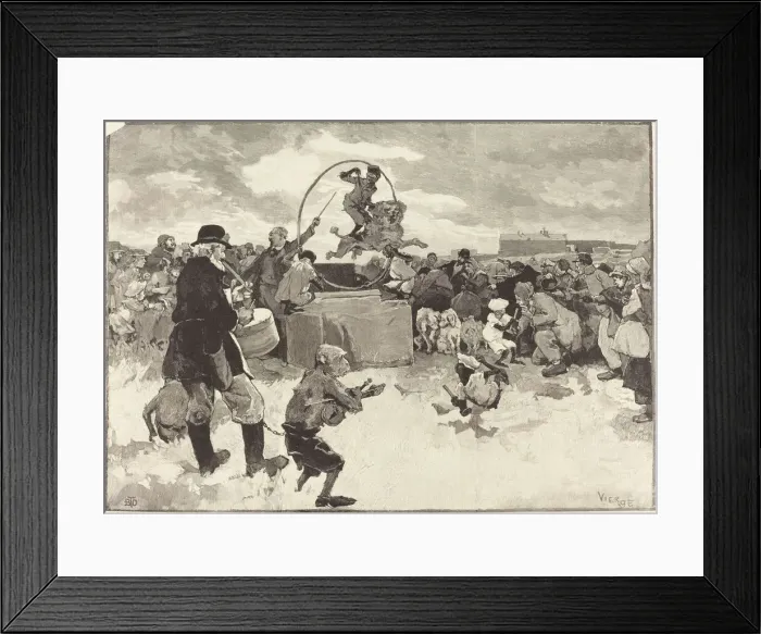 Framed Print : Les Chiens savants, 1883. Creator: Daniel Urrabieta Vierge Framed Print : Les Chiens savants, 1883. Creator: Daniel Urrabieta Vierge