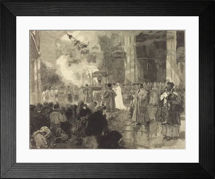 Framed Print : Les Fetes de Sainte-Jacques de Compostelle: La Procession des Reliques Framed Print : Les Fetes de Sainte-Jacques de Compostelle: La Procession des Reliques