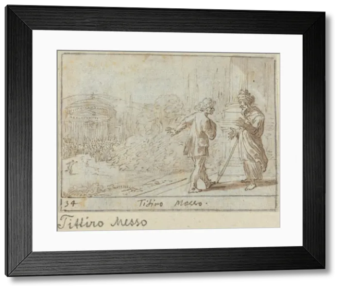 Framed Print : Titiro and Messo, 1640. Creator: Johann Wilhelm Baur Framed Print : Titiro and Messo, 1640. Creator: Johann Wilhelm Baur