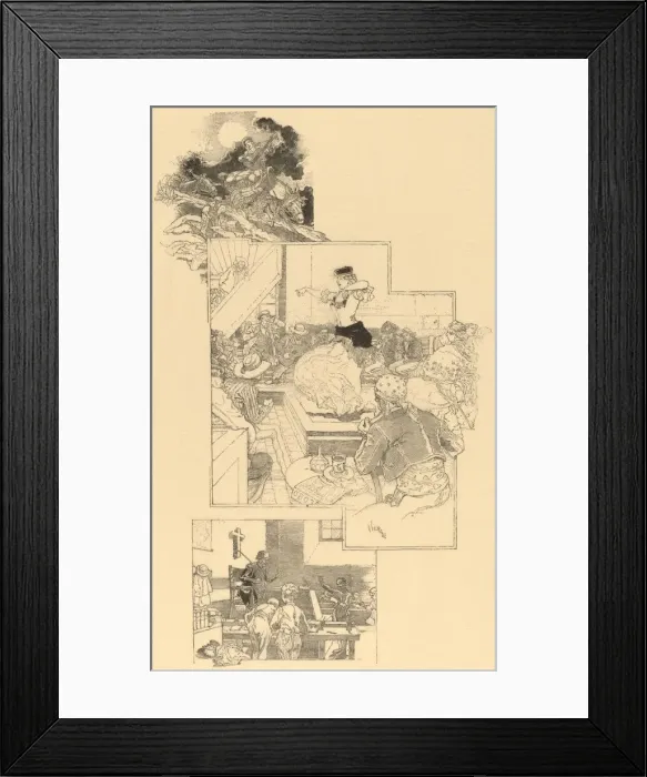 Framed Print : On the Trail of Don Quixote, before 1896. Creator: Daniel Urrabieta Vierge Framed Print : On the Trail of Don Quixote, before 1896. Creator: Daniel Urrabieta Vierge