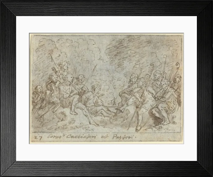 Framed Print : Chorus of Hunters and Shepherds, 1640. Creator: Johann Wilhelm Baur Framed Print : Chorus of Hunters and Shepherds, 1640. Creator: Johann Wilhelm Baur