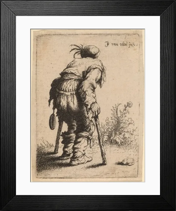 Framed Print : Beggar with Two Crutches, 1632. Creator: Jan Georg van Vliet Framed Print : Beggar with Two Crutches, 1632. Creator: Jan Georg van Vliet