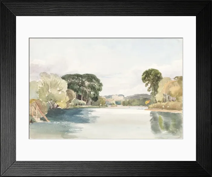 Framed Print : River Scene with Distant Castle. Creator: James Bulwer Framed Print : River Scene with Distant Castle. Creator: James Bulwer