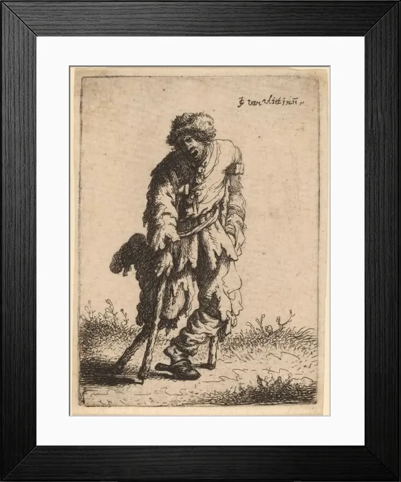 Framed Print : Beggar with a Wooden Leg, 1632. Creator: Jan Georg van Vliet Framed Print : Beggar with a Wooden Leg, 1632. Creator: Jan Georg van Vliet