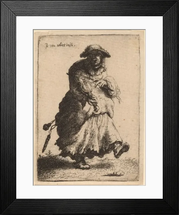 Framed Print : Beggar Woman Playing the Violin, 1632. Creator: Jan Georg van Vliet Framed Print : Beggar Woman Playing the Violin, 1632. Creator: Jan Georg van Vliet