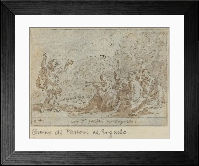 Framed Print : Chorus of Shepherds and Ergasto, 1640. Creator: Johann Wilhelm Baur Framed Print : Chorus of Shepherds and Ergasto, 1640. Creator: Johann Wilhelm Baur