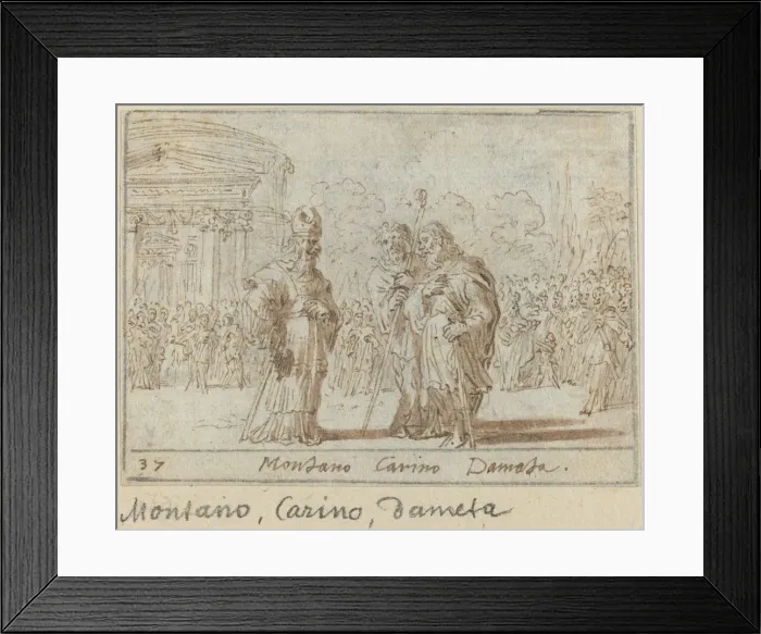 Framed Print : Montano, Carino and Dameta, 1640. Creator: Johann Wilhelm Baur Framed Print : Montano, Carino and Dameta, 1640. Creator: Johann Wilhelm Baur