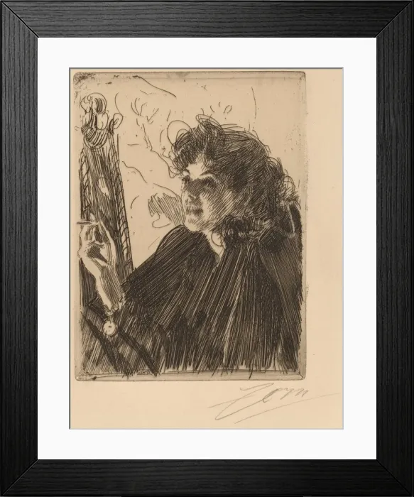 Framed Print : Girl with Cigarette, 1891. Creator: Anders Leonard Zorn Framed Print : Girl with Cigarette, 1891. Creator: Anders Leonard Zorn