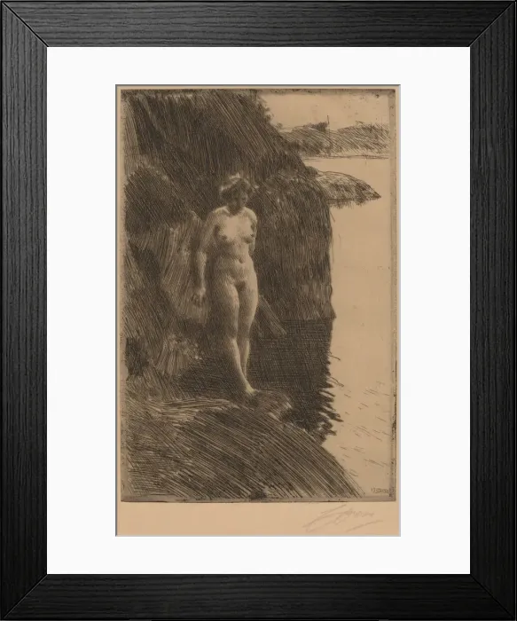 Framed Print : Precipice, 1909. Creator: Anders Leonard Zorn Framed Print : Precipice, 1909. Creator: Anders Leonard Zorn