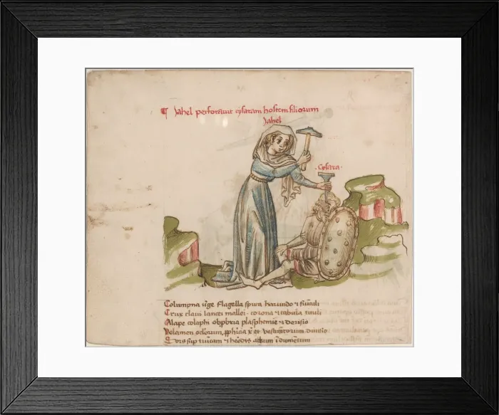 Framed Print : Jael Killing Sisera, c. 1460. Creator: Unknown Framed Print : Jael Killing Sisera, c. 1460. Creator: Unknown