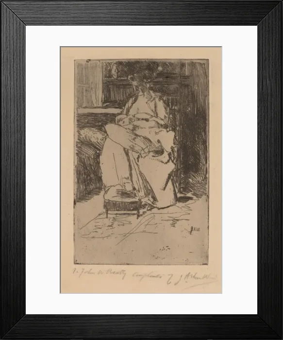Framed Print : Mother and Child. Creator: Julian Alden Weir Framed Print : Mother and Child. Creator: Julian Alden Weir