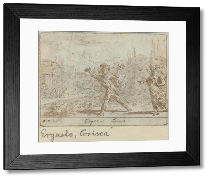 Framed Print : Ergasto and Corisca, 1640. Creator: Johann Wilhelm Baur Framed Print : Ergasto and Corisca, 1640. Creator: Johann Wilhelm Baur