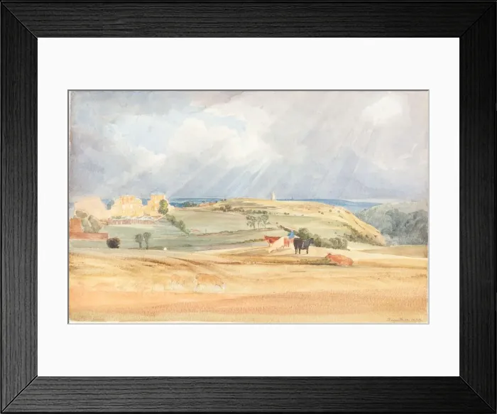 Framed Print : Landscape with Cattle (Somerset?), 1830. Creator: James Bulwer Framed Print : Landscape with Cattle (Somerset?), 1830. Creator: James Bulwer