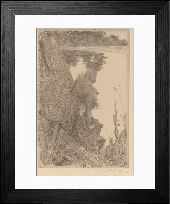 Framed Print : Bather III (Baigneuse de Dos), 1896. Creator: Anders Leonard Zorn Framed Print : Bather III (Baigneuse de Dos), 1896. Creator: Anders Leonard Zorn