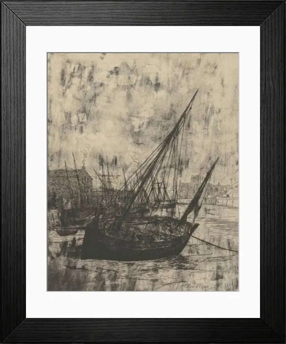 Framed Print : Boats at Peel - Isle of Man, 1889. Creator: Julian Alden Weir Framed Print : Boats at Peel - Isle of Man, 1889. Creator: Julian Alden Weir