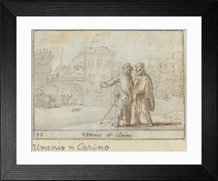 Framed Print : Uranio and Carino, 1640. Creator: Johann Wilhelm Baur Framed Print : Uranio and Carino, 1640. Creator: Johann Wilhelm Baur
