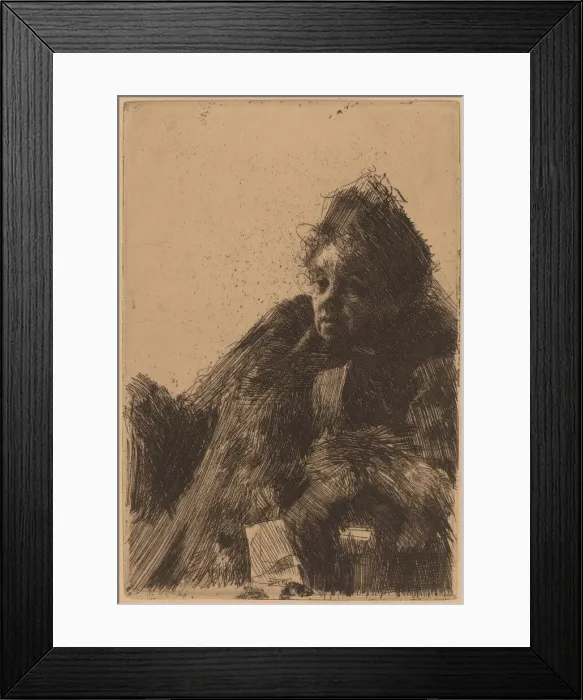 Framed Print : Madame Simon, II, 1891. Creator: Anders Leonard Zorn Framed Print : Madame Simon, II, 1891. Creator: Anders Leonard Zorn