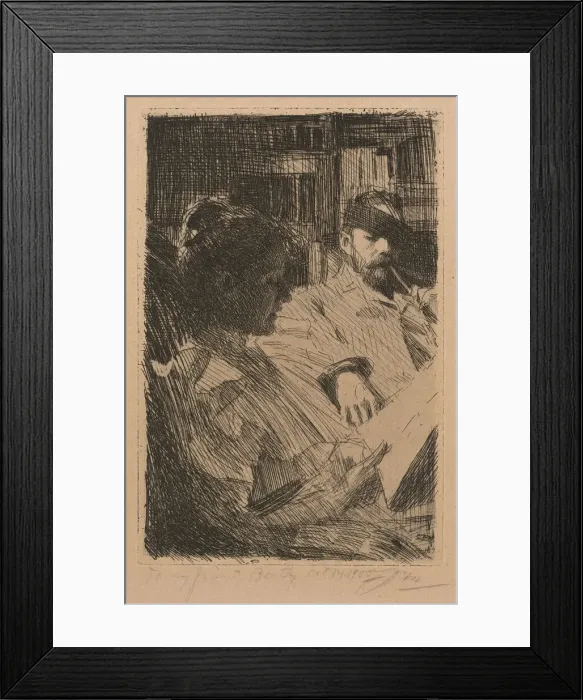 Framed Print : Reading (La Lecture), 1893. Creator: Anders Leonard Zorn Framed Print : Reading (La Lecture), 1893. Creator: Anders Leonard Zorn