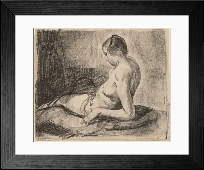 Framed Print : Nude Girl Reclining, 1919. Creator: George Wesley Bellows Framed Print : Nude Girl Reclining, 1919. Creator: George Wesley Bellows