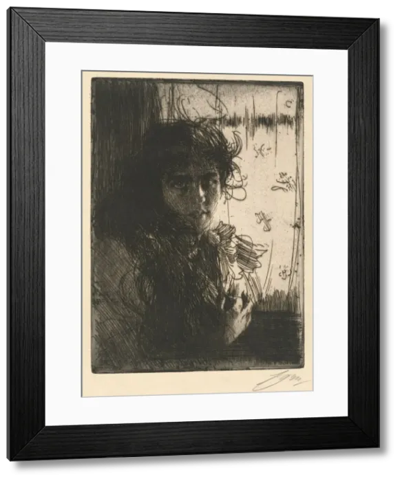Framed Print : An Irish Girl, 1894. Creator: Anders Leonard Zorn Framed Print : An Irish Girl, 1894. Creator: Anders Leonard Zorn