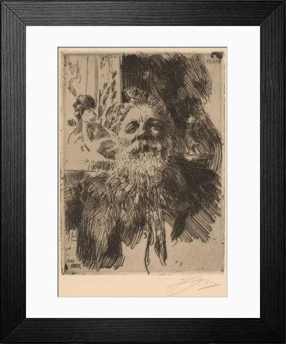 Framed Print : Auguste Rodin, 1906. Creator: Anders Leonard Zorn Framed Print : Auguste Rodin, 1906. Creator: Anders Leonard Zorn