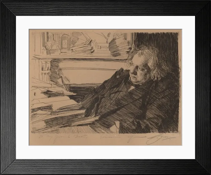 Framed Print : Ernest Renan, 1892. Creator: Anders Leonard Zorn Framed Print : Ernest Renan, 1892. Creator: Anders Leonard Zorn