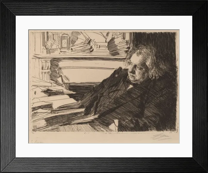 Framed Print : Ernest Renan, 1892. Creator: Anders Leonard Zorn Framed Print : Ernest Renan, 1892. Creator: Anders Leonard Zorn