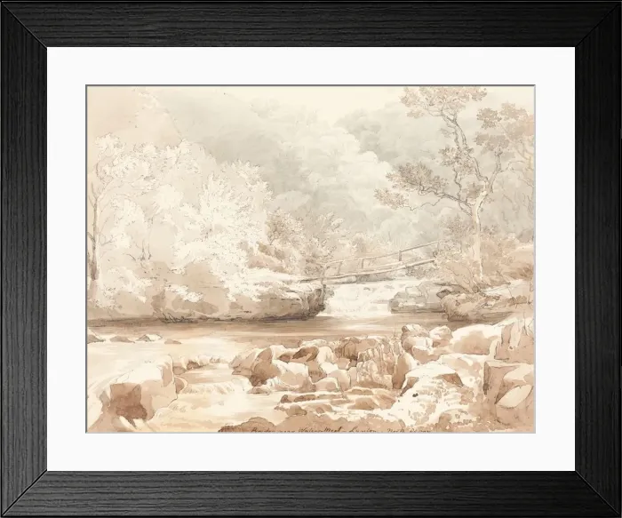 Framed Print : Bridge Near Waters-Meet, Lynton, North Devon, first half 19th century Framed Print : Bridge Near Waters-Meet, Lynton, North Devon, first half 19th century