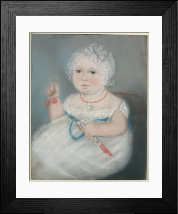 Framed Print : Baby with Locket, 1813. Creator: Unknown Framed Print : Baby with Locket, 1813. Creator: Unknown