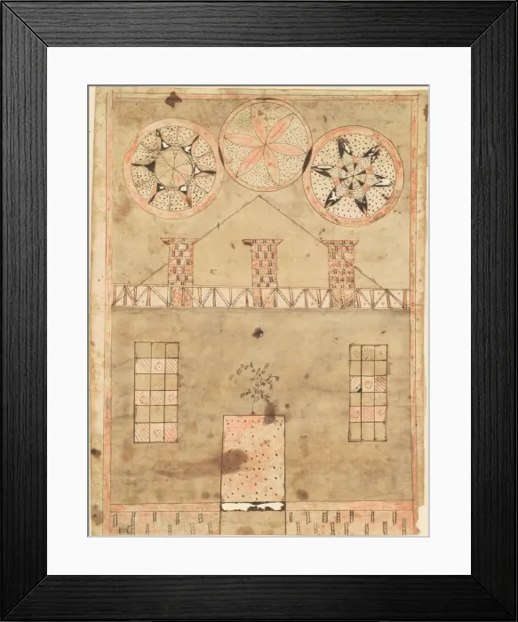 Framed Print : Fraktur House, early 19th century. Creator: Unknown Framed Print : Fraktur House, early 19th century. Creator: Unknown