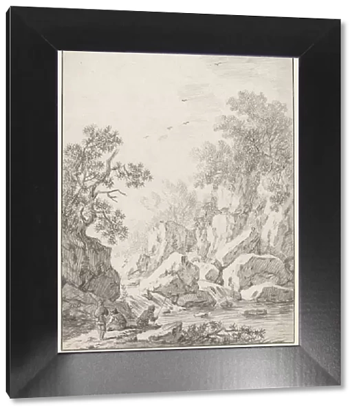 A Waterfall by Rock Cliffs, 1750s(?). Creator: Johann Christoph Dietzsch