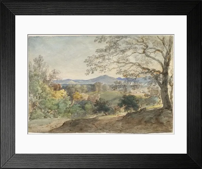 Framed Print : A View across the Inn Valley to the Alps and Neubeuern, c. 1790 Framed Print : A View across the Inn Valley to the Alps and Neubeuern, c. 1790