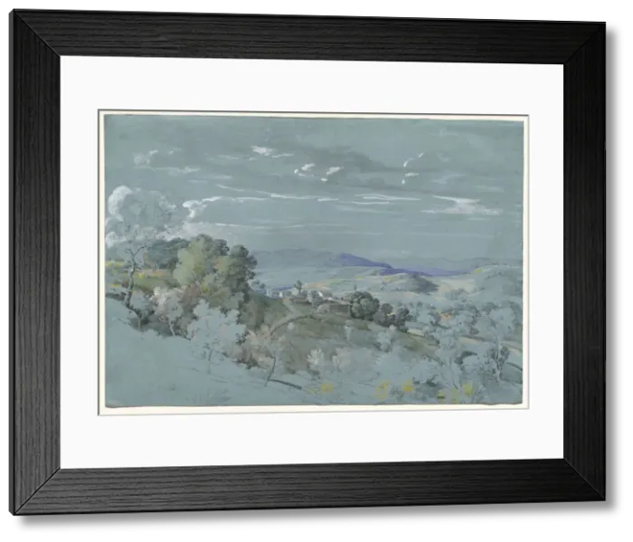 Framed Print : The Hills of Umbria near Perugia, 1830 / 1832. Creator: Johann Georg von Dillis Framed Print : The Hills of Umbria near Perugia, 1830 / 1832. Creator: Johann Georg von Dillis