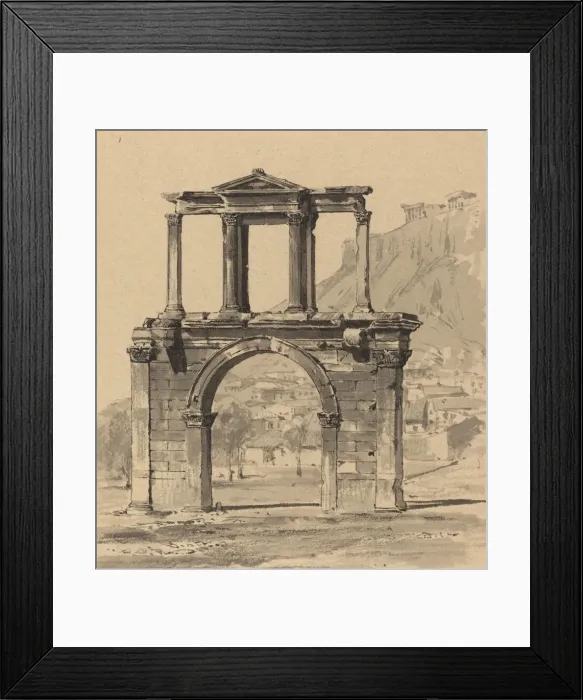Framed Print : Hadrians Arch, 1890. Creator: Themistocles von Eckenbrecher Framed Print : Hadrians Arch, 1890. Creator: Themistocles von Eckenbrecher