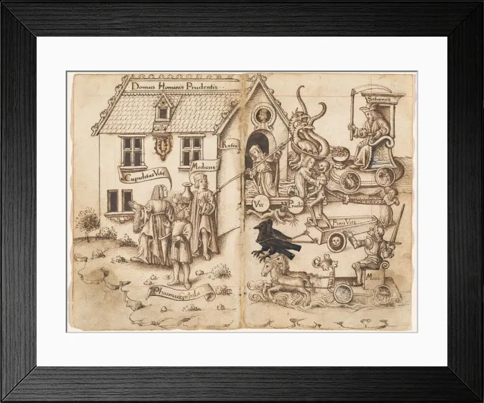 Framed Print : Do Not Turn Back When You Arrive at the End [fol. 26 verso  /  27 recto], 1512  /  1514